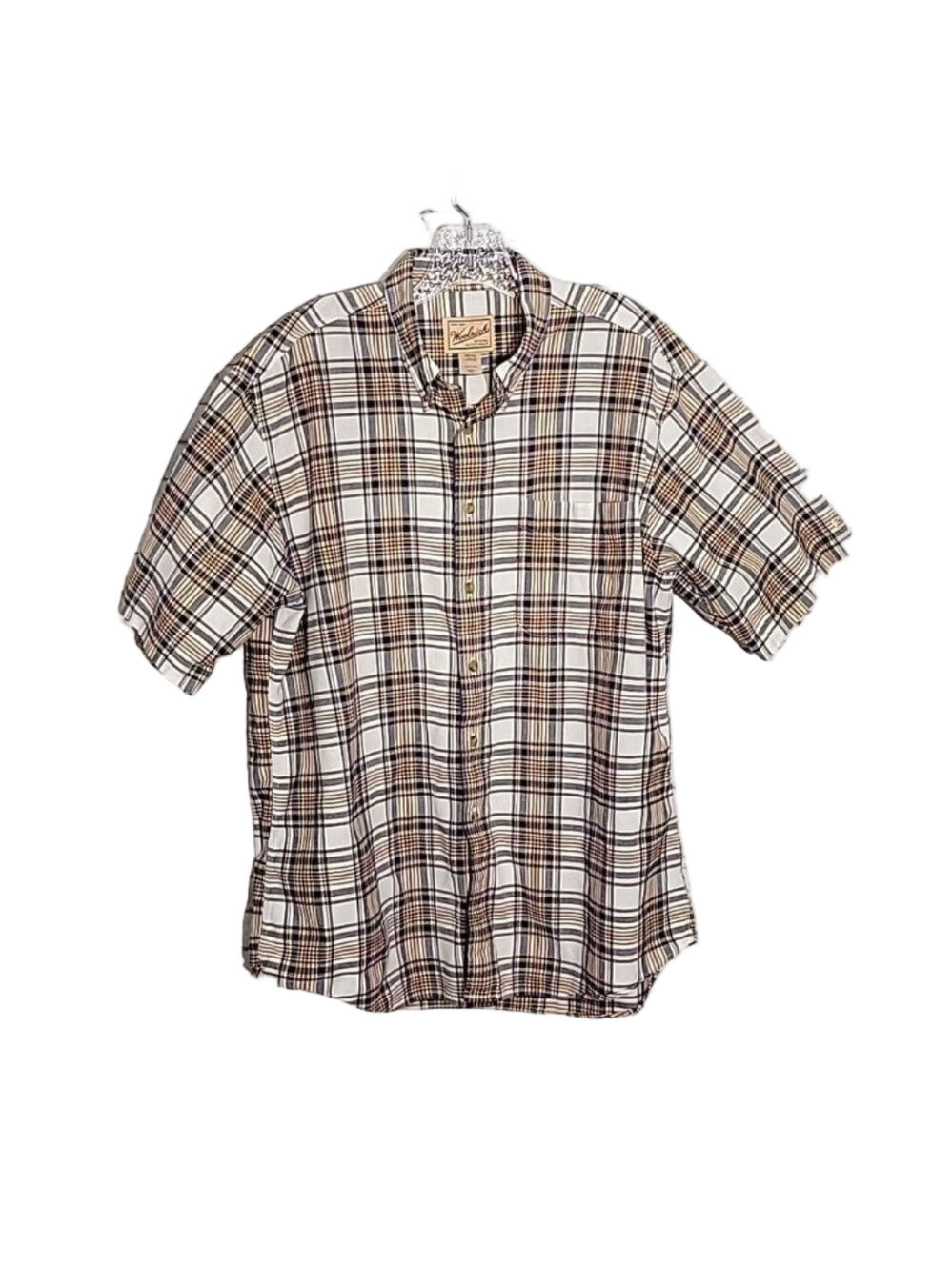 Woolrich Men's Plaid Short-Sleeved Button-Down Shirt, Size Large